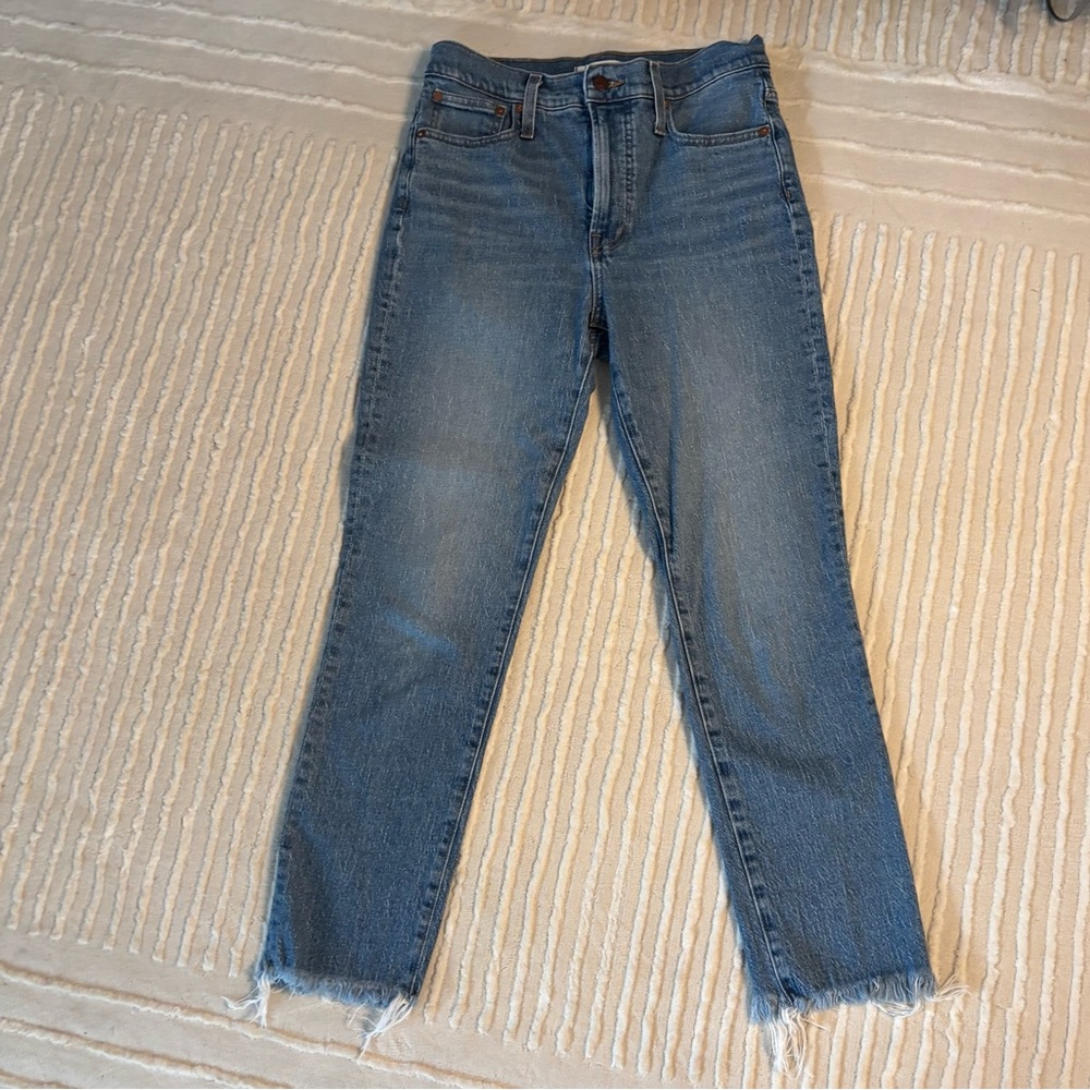 Madewell Straight Leg Jeans with Raw Hem